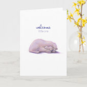 Willkommener kleiner Eisbär Karte (Gelbe Blume)