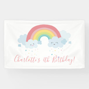 WILLKOMMENER REGENBOGEN BEWÖLKT kawaii Banner