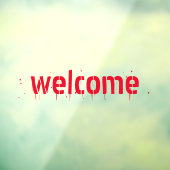 Willkommener roter Bluttypografie-Sondertext Hallo Fensteraufkleber (Blatt 3)