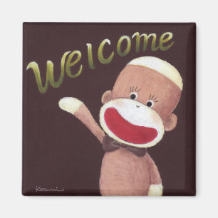 Willkommener Socken-Affe-Magnet Magnet