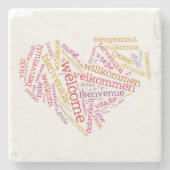 Willkommener SteinUntersetzer des Herz-(viele (Vorderseite)