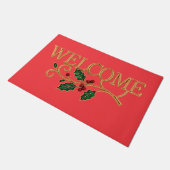Willkommener Weihnachtsgast  Fußmatte (Schrägansicht)