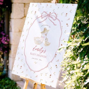 Willkommener zur verrückten Gans-Wildblumen-Baby-P Poster