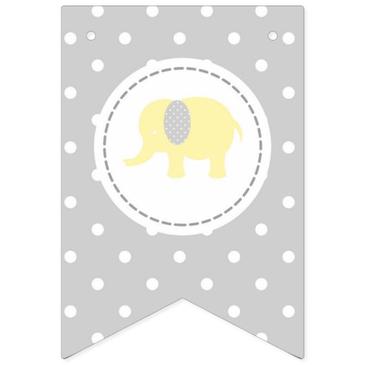 Willkommenes Baby-- hellgelber und grauer Wimpelkette (Zweite Fahne)