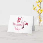 Willkommenes Baby-Rosa Karte (Gelbe Blume)