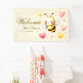 Willkommenes farbiges Happy Little Honey Bee Party Banner (Insitu)
