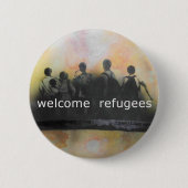 Willkommenes Flüchtlings-Abzeichen Button (Vorderseite)