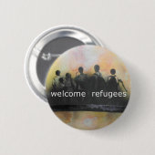 Willkommenes Flüchtlings-Abzeichen Button (Vorne & Hinten)