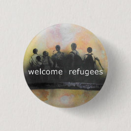Willkommenes Flüchtlings-Abzeichen Button