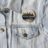 Willkommenes Flüchtlings-Abzeichen Button (Beispiel)