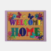 Willkommenes Zuhause-Blumenkunst Fußmatte (Vorderseite)