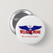 Willkommenes Zuhause-Militär knöpft Button (Vorne & Hinten)