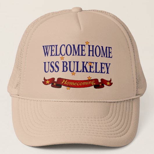 Willkommenes Zuhause USS Bulkeley Truckerkappe (Vorderseite)