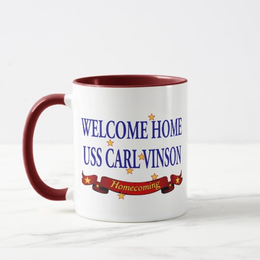 Willkommenes Zuhause USS Carl Vinson Tasse (Links)
