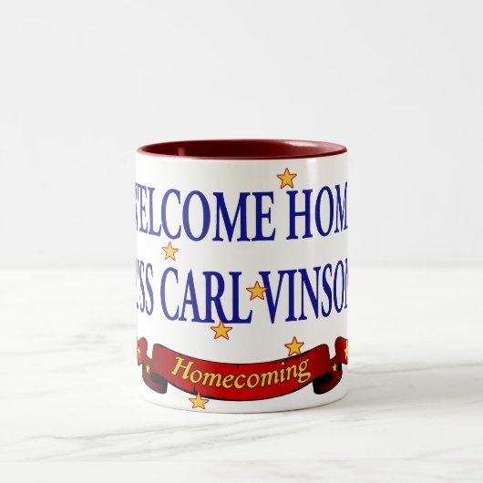 Willkommenes Zuhause USS Carl Vinson Zweifarbige Tasse (Mittel)