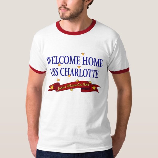 Willkommenes Zuhause USS Charlotte T-Shirt (Vorderseite)