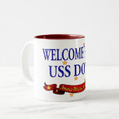 Willkommenes Zuhause USS Doyle Zweifarbige Tasse (Vorderseite Links)