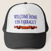 Willkommenes Zuhause USS Farragut Truckerkappe (Vorderseite)