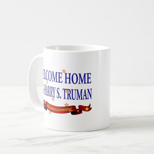 Willkommenes Zuhause USS Harry S. Truman Kaffeetasse (Vorderseite Links)
