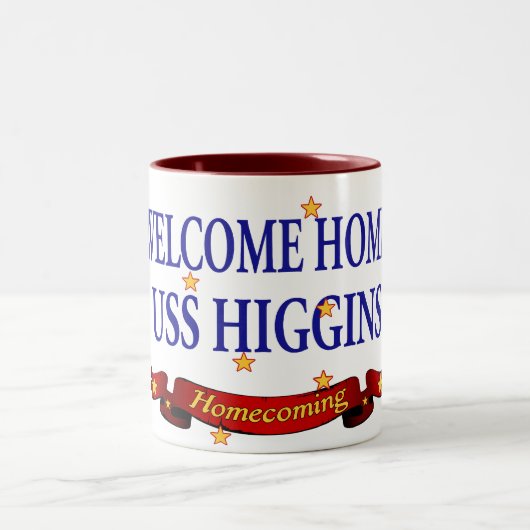 Willkommenes Zuhause USS Higgins Zweifarbige Tasse (Mittel)