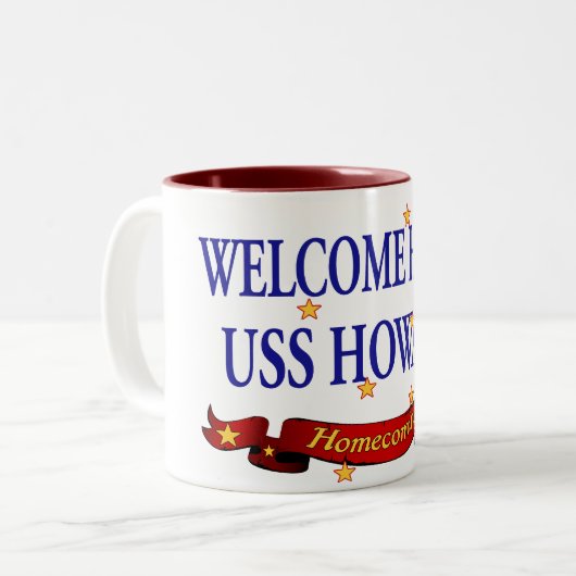 Willkommenes Zuhause USS Howard Zweifarbige Tasse (Vorderseite Links)