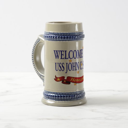 Willkommenes Zuhause USS John C. Stennis Bierglas (Vorderseite Links)