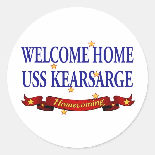 Willkommenes Zuhause USS Kearsarge Runder Aufkleber (Vorderseite)