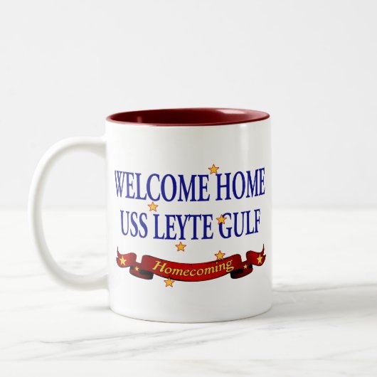 Willkommenes Zuhause USS Leyte Gulf Zweifarbige Tasse (Links)