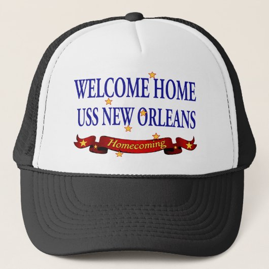 Willkommenes Zuhause USS New Orleans Truckerkappe (Vorderseite)