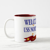 Willkommenes Zuhause USS Nord-Carolina Zweifarbige Tasse (Links)