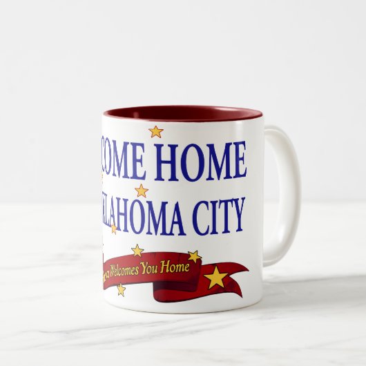 Willkommenes Zuhause USS Oklahoma City Zweifarbige Tasse (VorderseiteRechts)