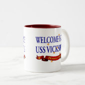 Willkommenes Zuhause USS Vicksburg Zweifarbige Tasse (VorderseiteRechts)
