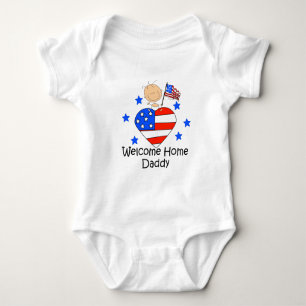 Willkommenes Zuhause-Vati-Strichmännchen-Baby Baby Strampler
