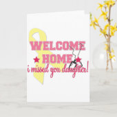 Willkommenes Zuhause verfehlte ich Sie Tochter Karte (Gelbe Blume)
