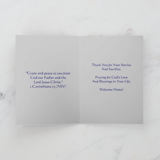 Willkommenes Zuhause, Veteran Dankeskarte (Innenseite)