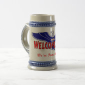 Willkommenes Zuhause vom Militär Bierglas (Vorderseite Links)