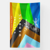 Willkommens-Hochzeit-Pride-Flag-Typografie Banner (Vertikal)