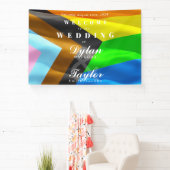 Willkommens-Hochzeit-Pride-Flag-Typografie Banner (InSitu)