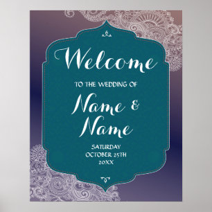 Willkommens-Hochzeitsposter Arabian Nights Henna P Poster