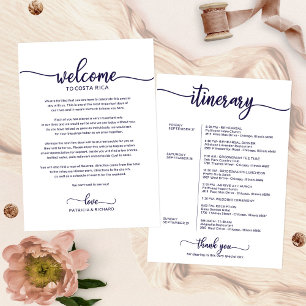 Willkommens-Itinerary für das Hochzeitswochenende  Einladung