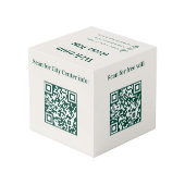 Willkommens-QR-Codes Info Hotel Restaurant Tisch E Würfel (Rückseite Schrägansicht)