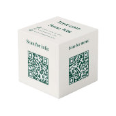 Willkommens-QR-Codes Info Hotel Restaurant Tisch E Würfel (Vorderseite Schrägansicht)