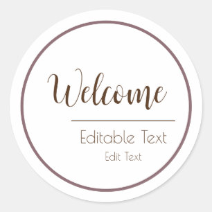 Willkommens-Rund-Aufkleber Minimalistisches Einfac Runder Aufkleber