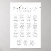 Willkommens-Sitzplan 15 Tische Moderne Schrift Poster (Vorne)