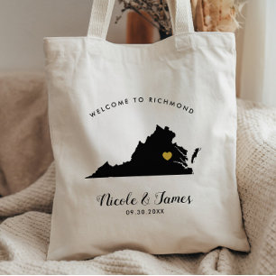 Willkommens-Tasche für Hotelgäste auf einer Hochze Tragetasche