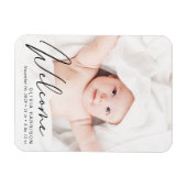 Willkommensankündigung von Foto Script Birth Magnet (Horizontal)