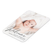 Willkommensankündigung von Foto Script Birth Magnet (Linke Seite)