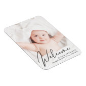 Willkommensankündigung von Foto Script Birth Magnet (Rechte Seite)