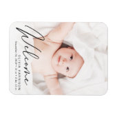 Willkommensankündigung von Foto Script Birth Magnet (Horizontal)
