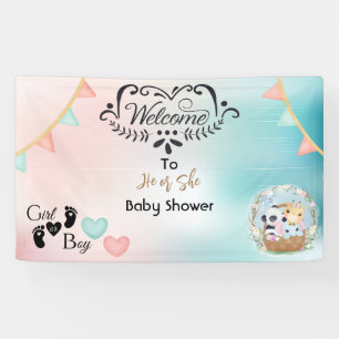 Willkommensbanner für Baby Shower zur Geschlechtse Banner